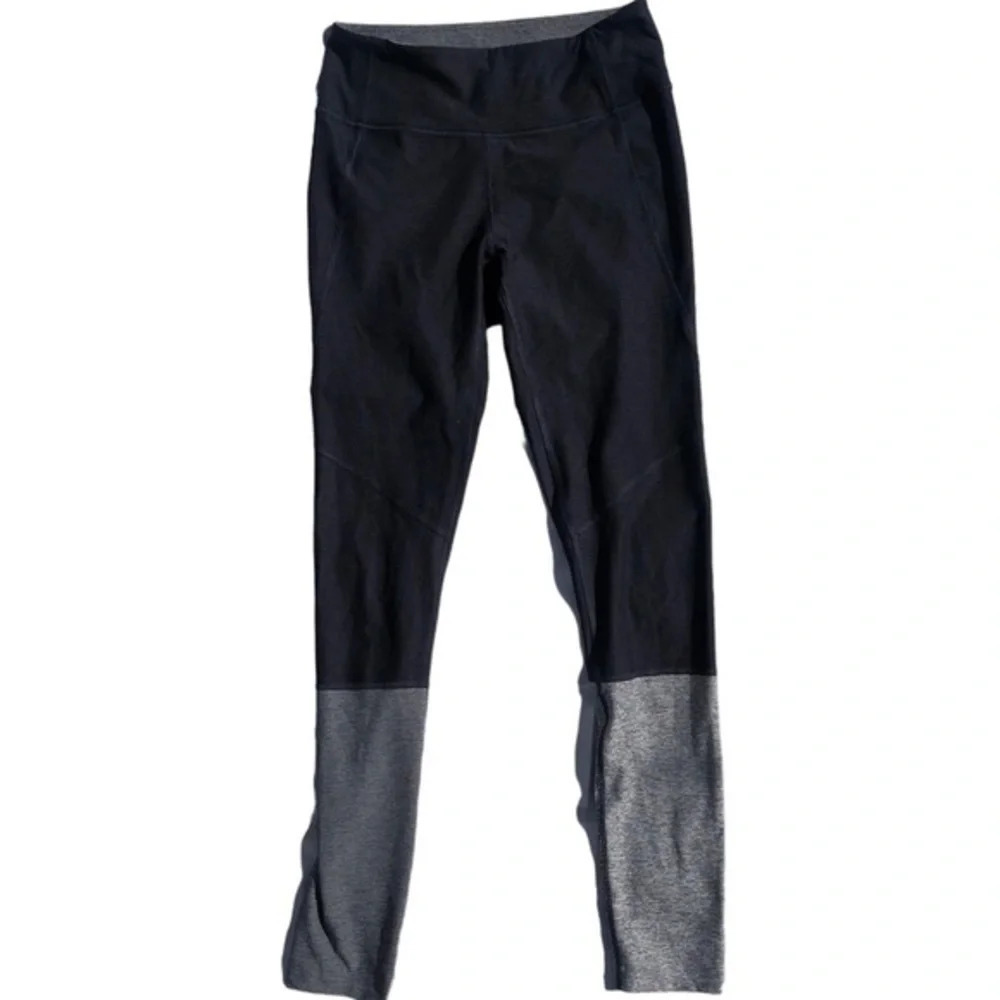 Outdoor Voices Heathered Athletic Athleisure Colorblocked Black Leggings XS